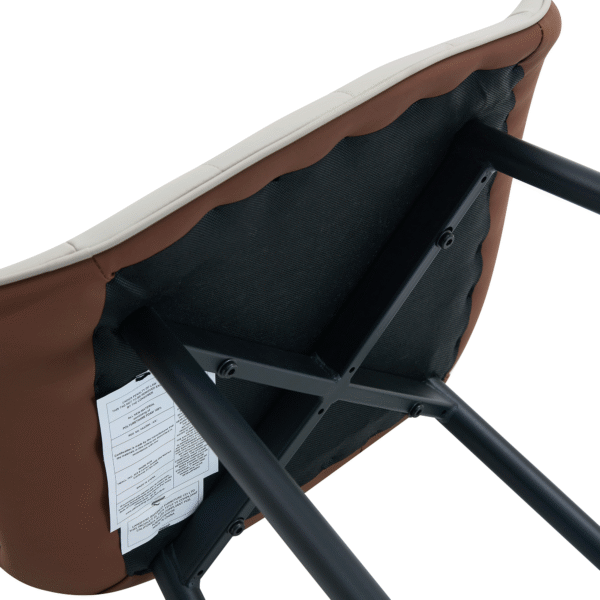 4ee44cc1208d4b6bacb4475281db316f_78ae5a919315d10ffdc1abbb6af290ea Extended Seat Cushion PU Dining Chair Set - Four Pieces.Smooth line design,Integral metal leg structure,Can integrate well into various modern home decoration styles.Gray and Brown Splicing Colors.