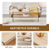 Double layered rectangular coffee table.The board is made of MDF with wooden stickers, with transparent tempered glass on both side.Suitable for various occasions such as living rooms and bedrooms.