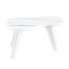 Modern minimalist white imitation marble table top.  Solid wood legs, cloud shape to give you a new experience, computer desk.  The game table.  Suitable for dining and living rooms.