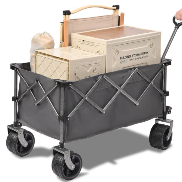 4f7a6517707a47d0b3a25682394d0f49_1ab2912f6c0b31124177200af0d934d4 PORTABLE 400L Collapsible Wagon, Folding Wagon Cart , Beach Wagon with Big Wheels, 450LB Heavy Duty Foldable Wagon, Large Capacity Wagon for Camping, Sports, Garden, Baseball