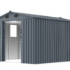 8x10 FT Outdoor Storage Shed, Large Metal Tool Sheds with Window and Lockable Doors, Garden Shed for Backyard Garden Patio Lawn, Dark Grey