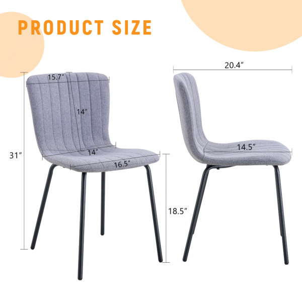 50096fde45a9438993455eef0cbbc262_3c781d9b44c5f609d5f9a6c65873453a Luxury Minimalist Chairs - A set of 4 high quality dining chairs with black metal legs. The integral metal leg structure is suitable for various interior decoration styles.