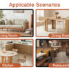 Chinese countryside retro solid wood round table, simple modern imitation rattan table, wooden table, desk. Suitable for dining room, living room, office