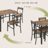 Dining Table Set for 4, Wood Kitchen Table with  Chairs Dinning Table Set for Kitchen & Dining Room, Compact Dining Set for Small Spaces, Rustic Brown