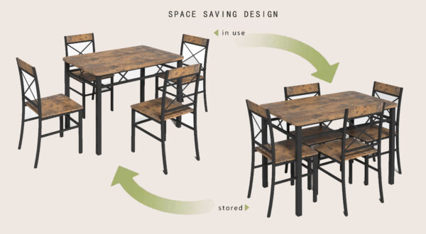 50278fbf3d9749a1a0da8549986a4618_232df06a4d8bfbf9bba19187e3b4bd08 Dining Table Set for 4, Wood Kitchen Table with Chairs Dinning Table Set for Kitchen & Dining Room, Compact Dining Set for Small Spaces, Rustic Brown