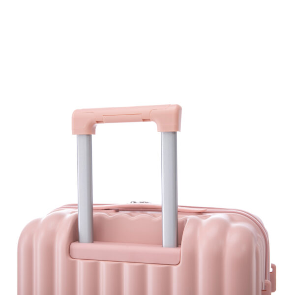 20"/24"/28" 3 pcs/set in ABS Spinner Wheel Luggage, Carry on Suitcase, with Cup Holder & USB Port & Phone Holder (Pink)