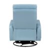 Glider Recliner Chair with Swivel Motion Blue Leather Upholstery Solid Wood Comfort Luxury Living Room Furniture 1pc