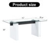 Large modern rectangular table with 0.4 inch patterned tabletop and large MDF table legs, suitable for kitchen, dining room, and living room 71 "* 35.4" * 30 "