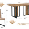 Table and chair set.67"x36" Wood-Textured MDF Dining Table Set with 6 Brown Fabric Chairs.MDF sticker,Wood colored texture sticker,Black C-tube dining chair legs,Suitable for kitchen,Dining room,etc.