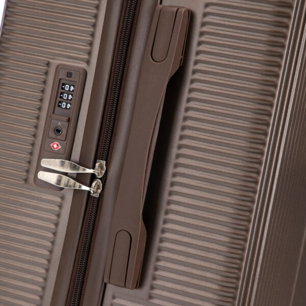 20"/24"/28" 3 pcs/set in ABS Spinner Wheel Luggage, Carry on Suitcase, Matching Color, TSA Combination Lock (Brown)