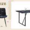 Table and chair set.Modern Black Marble Pattern MDF Dining Table Set - 55"x31.4" with 4 Extended Seat Cushion PU Dining Chairs.Black Cushion.Iron Pipe Spraying Chair Legs.