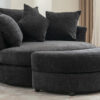 Orisfur. 360° Swivel Accent Barrel Chair with Storage Ottoman & 4 Pillows, Modern Chenille Leisure Chair Round Accent for Living Room, Gray