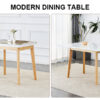 Imitation marble white sintered stone tabletop with rubber wooden legs, foldable computer desk, foldable office desk, suitable for restaurants, living rooms, terraces, kitchens
