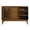 47.3" Sideboard Buffet Cabinet with Storage, Farmhouse Fluted Sideboard with 2 Doors & Solid Wood Feet, TV Media Console, Storage Cabinet for Kitchen Dining Living Room Entryway Hallway, Walnut