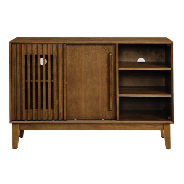 51cfb9255c284306813669ff02a5a0af_b054d3b25d877a9da20a620fa4be7447 47.3" Sideboard Buffet Cabinet with Storage, Farmhouse Fluted Sideboard with 2 Doors & Solid Wood Feet, TV Media Console, Storage Cabinet for Kitchen Dining Living Room Entryway Hallway, Walnut