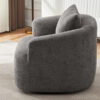 360° Swivel Chair, 38.2" Accent Chair Sofa, Upholstered Swivel Barrel Sofa Chair with a Throw Pillow for Living Room, Bedroom, Office and Hotel, Grey