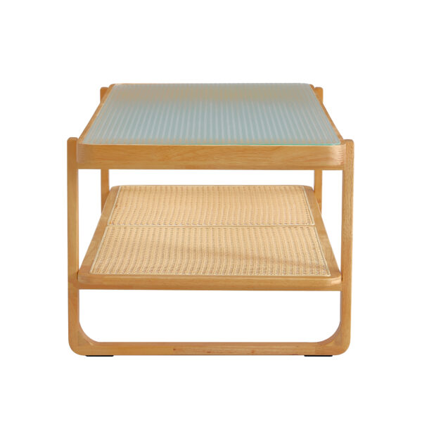51f4e23aa3a14c53a03ebeb1accde807_20231214_be085e4bc460e6bf6eb730f8289b8f19 Modern simple rectangle double-layer solid wood Glass desktop tea table rattan woven Chinese side table small rectangle table suitable for living room, dining room and bedroom