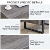 A rustic gray wood grain MDF coffee table with black metal legs - an elegant space in natural wood tones