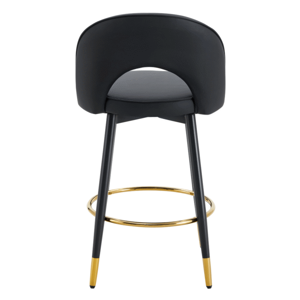 5214f28c778e46ce8e4710cd4fb3c303_b7f54aa928d6d07ec774fc6e798f787a 360 ° rotatable bar chair.Modern PU comfortable upholstered bar chair with smooth and beautiful black metal legs for dining room, kitchen, terrace and guest office chair.Set Of 2.W1151P153939