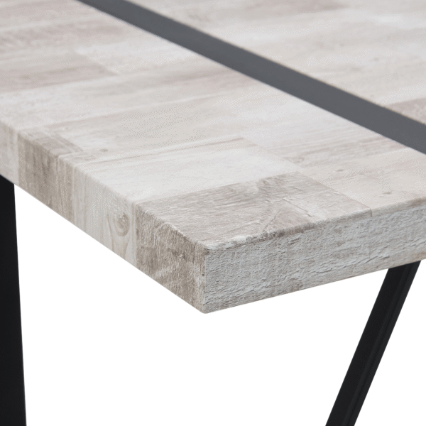 527510affc59413592635ccf147064fe_0146bea3ab251f93159a95c26c10d6d3 A minimalist retro rectangular dining table with a specially textured top and black metal legs.Contemporary Minimalist MDF Gray Textured Tabletop.Able To Give People A Visual Beauty With Rules.