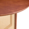 Chinese countryside retro solid wood round table, simple modern imitation rattan table, wooden table, desk. Suitable for dining room, living room, office