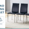 Four Black PU dining chairs,Silver Metal Legs.Simple and versatile, comfortable and accompanied. Exquisite and versatile dining chairs unlock a comfortable new experience.(Set of 4)