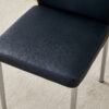 Luxury Simple Chair - Set of 6 BLACK PU Material High Resilience Dining Chair with Metal Silver Leg.The Chair Back Has a Vertical Stripe Design With Smooth And Uniform Lines.