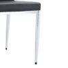 Set of Four Black PU Comfort Dining Chairs (17.7"x25").Dining chair with extended backrest,BLACK PU,Silver metal legs,Suitable for various places such as family restaurants, hotels, coffee shops,etc.