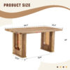 64.5 x 35.4 Inch Stylish Wood Color Textured Dining Table, Perfectly Blending Simplicity And Transparency. Made of MDF Material With Wood Grain Stickers, It Exudes A Strong Sense Of Fashion.