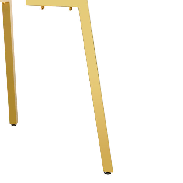 52e4caa48de54b6abedbde5837a7c0aa_2aa22c70afcdbae39d022e7ef364b4cb Modern Luxurious Round Tempered Glass Dining Table with Gold 7-Shaped Metal Legs,suitable for family meals, office conferences, or as a casual coffee table for various occasions.47.3*47.3*29.5