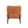 PU material cushioned rocking chair, unique rocking chair, cushioned seat, brown backrest rocking chair, black metal legs. Comfortable side chairs in the living room, bedroom, and office