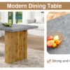 Large modern rectangular table with cement-grey patterned top and large MDF legs for kitchen, dining and living room to give a different atmosphere to the home environment.