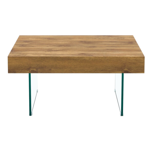 52ede0ce387d44a883441d64b3415ffa_043858a8fec985e5eea57850de8fe577 Natural Style Square MDF Coffee Table - 31.5"x31.5" with Tempered Glass Legs.Density Board Sticker,Reinforced Glass.