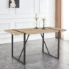 Rustic Industrial Rectangular Wood Dining Table For 4-6 Person, With 1.5" Thick Engineered Wood color Tabletop and Black Metal Legs,Desk For Kitchen Dining Living Room, 55.1" x 31.4"x 29.9"1529W115172