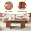 44.8 Inch Walnut Wood Grain MDF Coffee Table - Modern Luxury, Stable Triangular Support.The coffee table is made of medium density fiberboard material and is suitable for living rooms, bedrooms,etc.