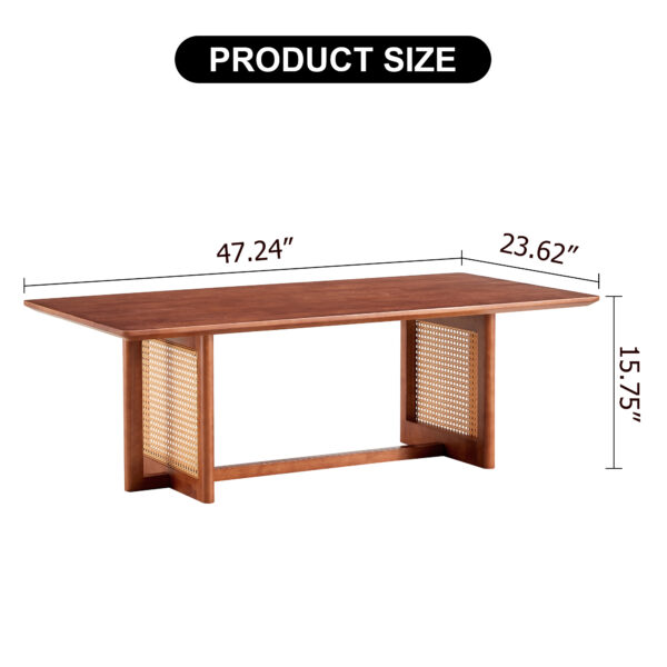 Chinese style log wind Imitation rattan Walnut color tea table rectangular solid wood coffee low table small family living room tea table