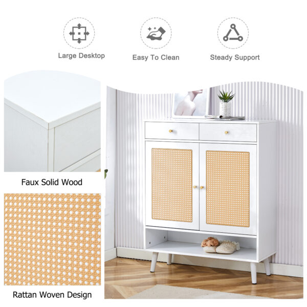 Modern minimalist storage cabinet, rattan shoe cabinet, bed top cabinet. Beautiful shape, suitable for corridors and living rooms.