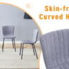 Luxury Minimalist Chairs - A set of 4 high quality dining chairs with black metal legs. The integral metal leg structure is suitable for various interior decoration styles.