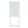 Luxury Simple Arch Chair - Set of 4 White PU Material High Resilience Dining Chair with Arched Metal Silver Leg.