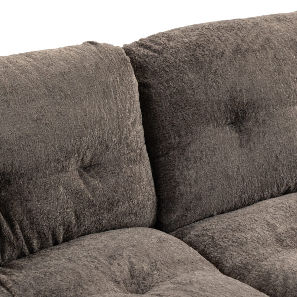 Two-seat Sectional Sofa Modular Deep Seat Sofa Couch Chenille Sofa Sleeper Comfy Upholstered Furniture for Living Room Apartment Studio Office-Gray