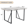 A minimalist retro rectangular dining table with a specially textured top and black metal legs.Contemporary Minimalist MDF Gray Textured Tabletop.Able To Give People A Visual Beauty With Rules.