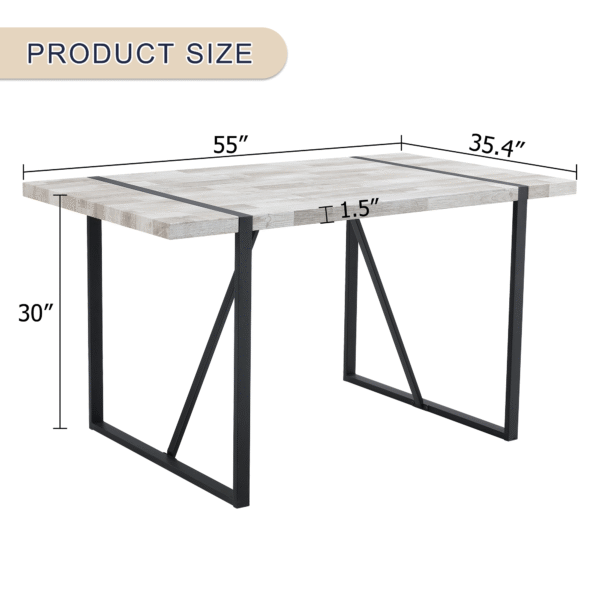 53a9b0f828d04d6eb9429510b172d6f4_f57298b74ea32eae066e6f2c6084f220 A minimalist retro rectangular dining table with a specially textured top and black metal legs.Contemporary Minimalist MDF Gray Textured Tabletop.Able To Give People A Visual Beauty With Rules.