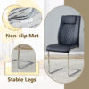 Table and chair set.63*31.4 Inch Luxurious Cold Jade Sintered Stone Dining Table Set - 6 Black High-quality PU Chairs With Arched Silver Metal Legs.Perfect For Dinner Room,Meeting Room,Kitchen,etc.