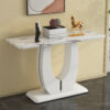 Modern Simple Glossy White Rectangular Counter Bar Table 47.24" x 18.11" x 29.52" For Living Room Bedroom Bedside Entrance House Balcony Office Bathroom. BT-1280