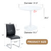 Table and chair set.Hourglass-Shaped Stable Small Round Table -31.9" * 31.9" With 2 Soft and Comfortable Black PU Chair With Arched Metal Silver Leg.Create Your Exclusive Low-Key Luxury Space.