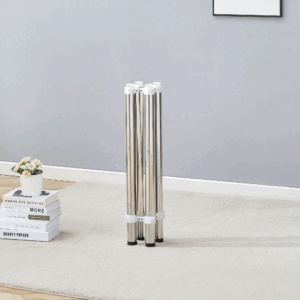 Only Table Leg.Simple Silver Stainless Steel Folding Table Frame - Multifunctional, Space-Saving.Folding Table Frame,Silver Stainless Steel Material,5.5*5.5*28.7~26.3*26.3*28.7 Inch.