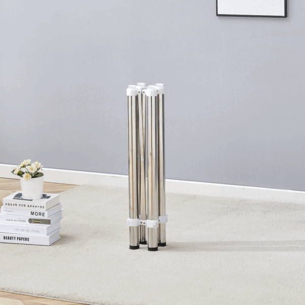 5451bc6eb66441e38d19d4947357e6c8_a0063cc8fc255c9373013ed6bb1a7261 Only Table Leg.Simple Silver Stainless Steel Folding Table Frame - Multifunctional, Space-Saving.Folding Table Frame,Silver Stainless Steel Material,5.5*5.5*28.7~26.3*26.3*28.7 Inch.