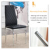 Grid armless high backrest dining chair, black chair and 6-piece set of electroplated metal legs, office chair. Suitable for restaurants, living rooms, kitchens, and offices.W115163430  0924