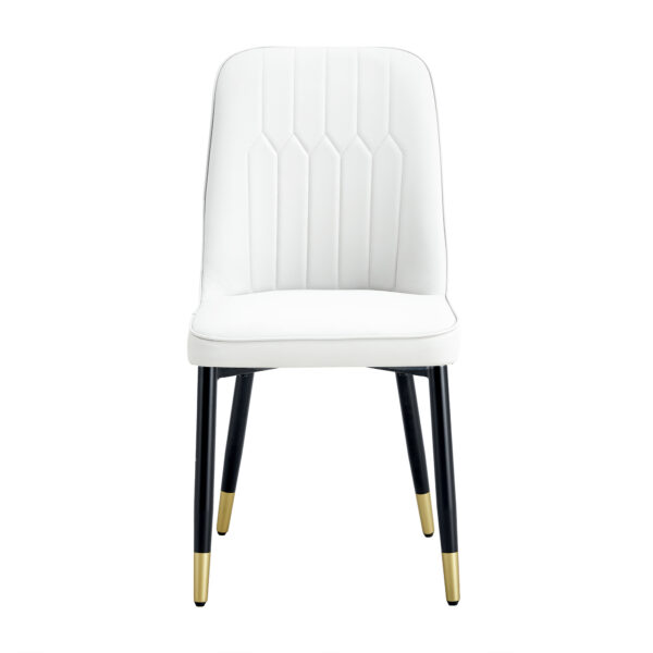 55207c6621bd4dfb93ffd226a59b146a_20240306_8fb41c3dfe982d0195575f0b73134f0a A large modern minimalist rectangular dining table suitable for 6-8 people, A set of 4-piece PU leather backrest and black metal legs modern dining chairs. F-OC C-007