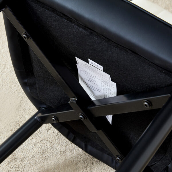 5521670ea4fa44febaa429d79650f6fc_1da4aca1ba2157196530c0e790a4fbaa Modern Two-Tone PU Dining Chairs - White and Black spliced chairs With Gold Decorated Legs.White and Black spliced,Black Metal Legs,Set of 4 chairs.